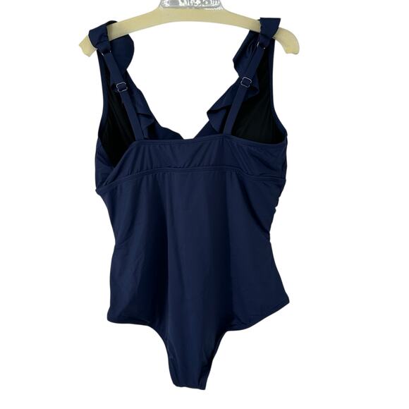 NEW Cupshe Blue X Iskra Ruffled V-Neck Tummy Control One Piece Plus Size 3X - Picture 5 of 9